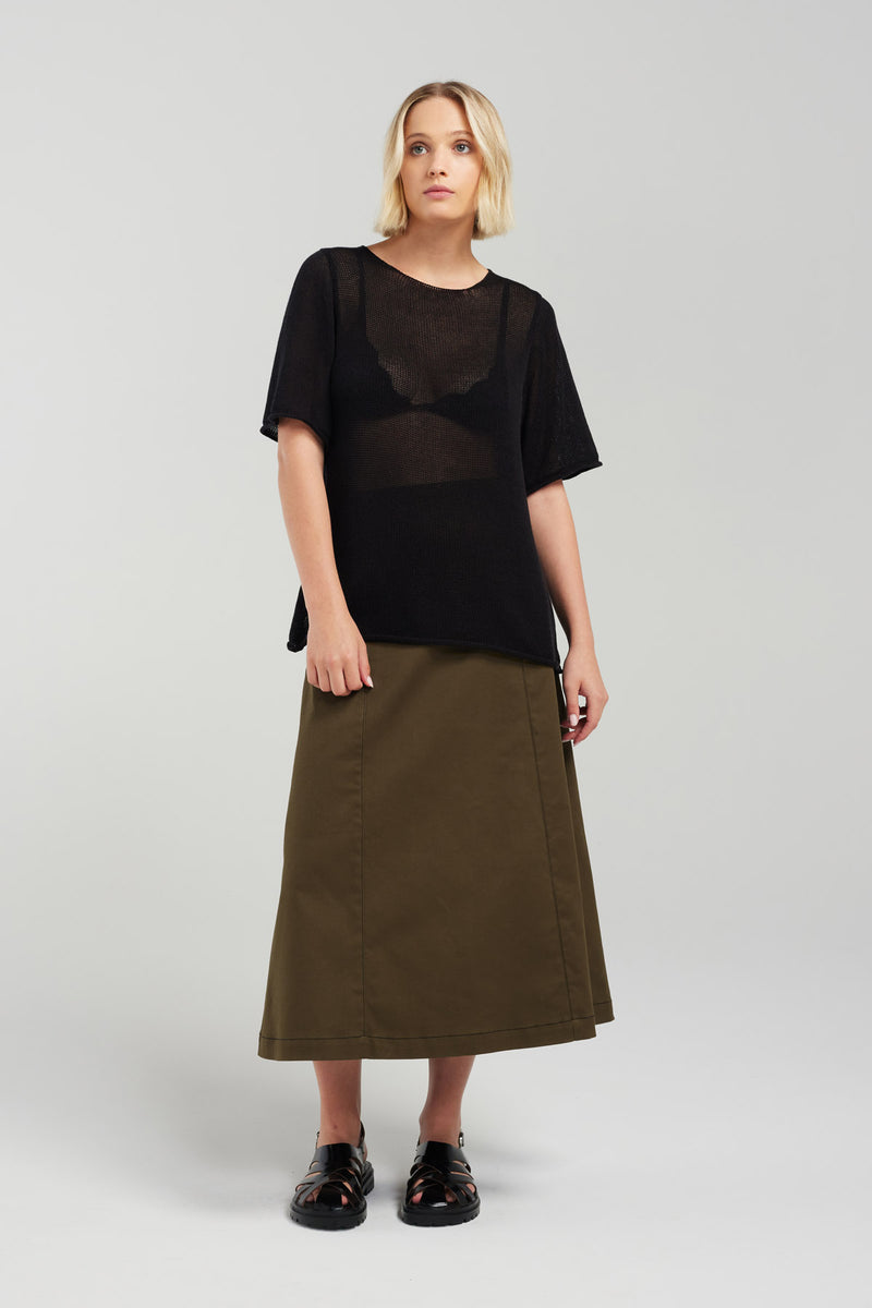 Khaki skirt a line hotsell