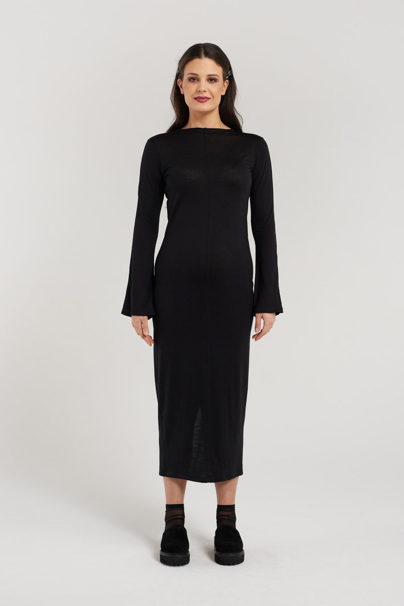 OPAL DRESS | BLACK MERINO