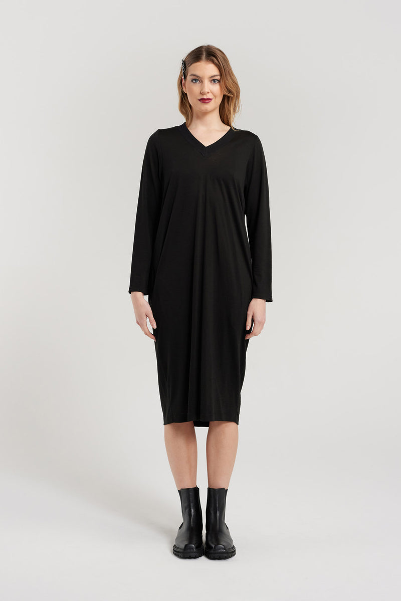 PROSPER DRESS | BLACK MERINO