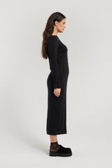 OPAL DRESS | BLACK MERINO