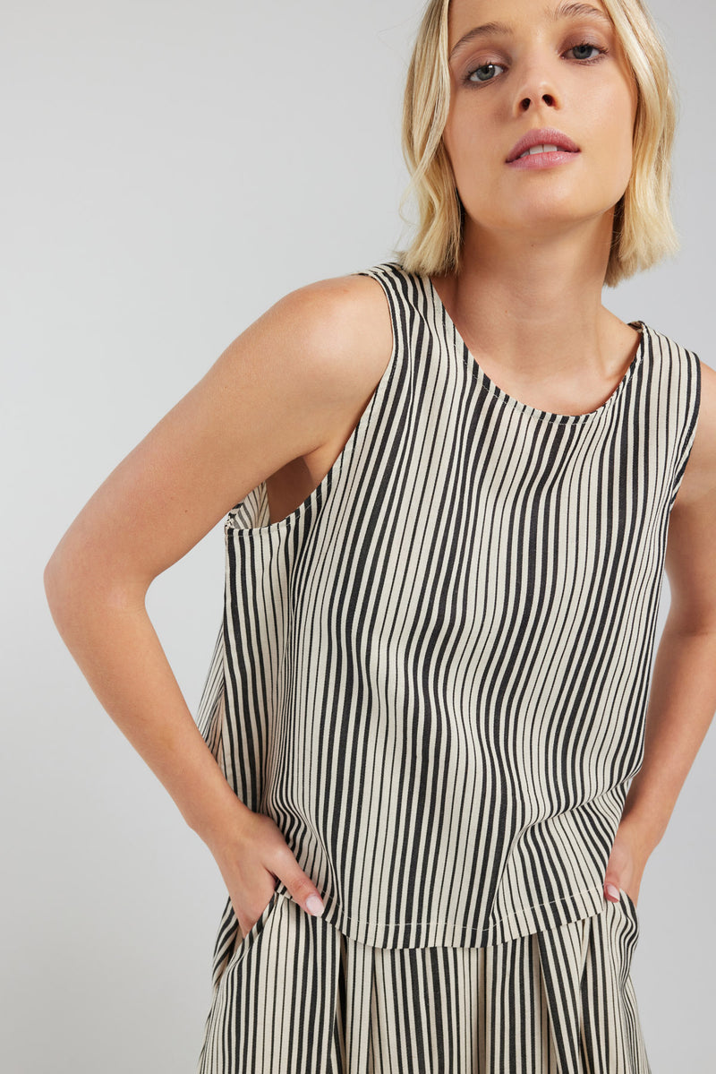 SUTTON TOP | BLACK STRIPE