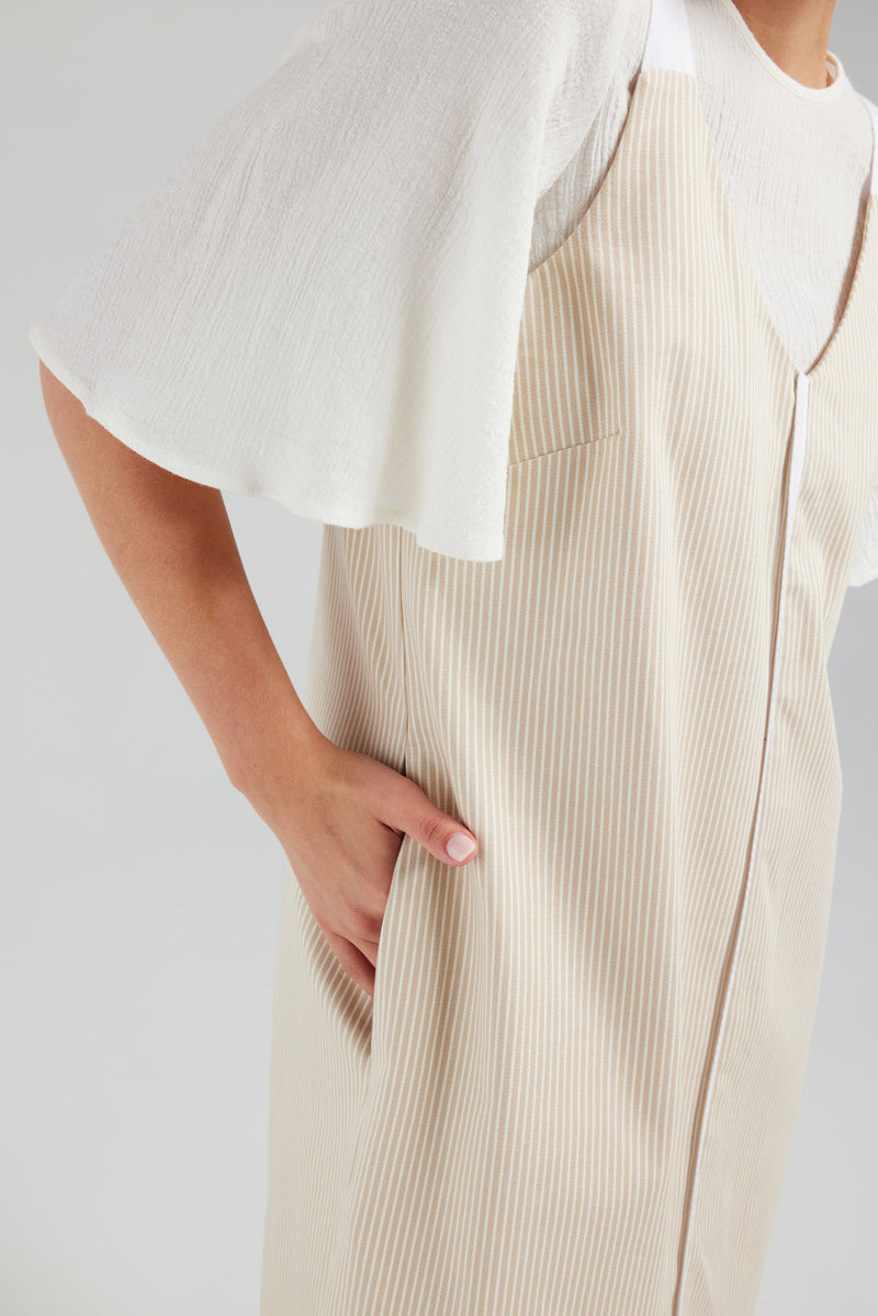 LORETTA DRESS  | STONE STRIPE