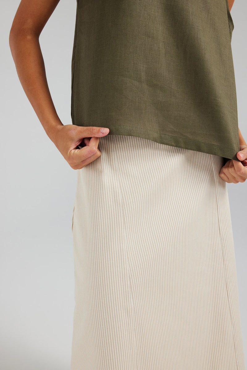 MAGGIE SKIRT | STONE STRIPE