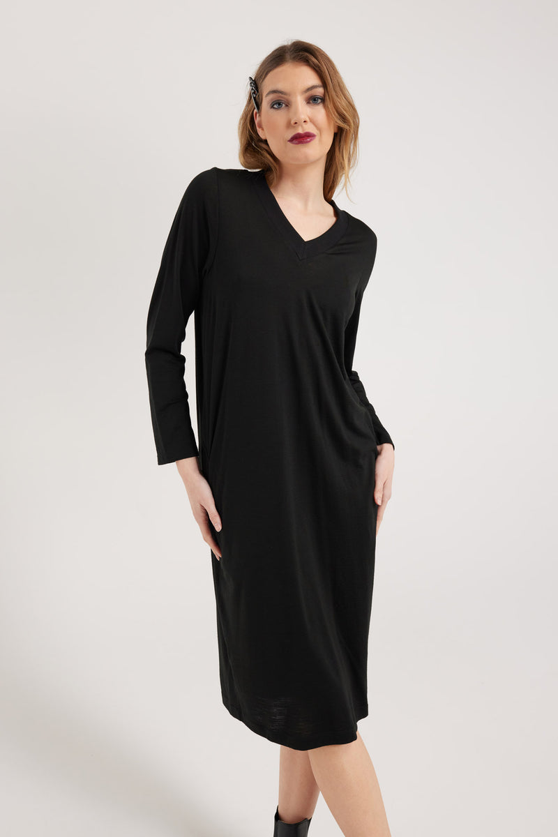 PROSPER DRESS | BLACK MERINO