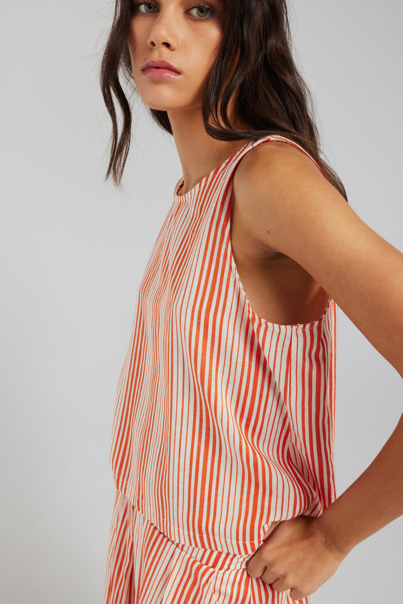 SUTTON TOP | FLAME STRIPE