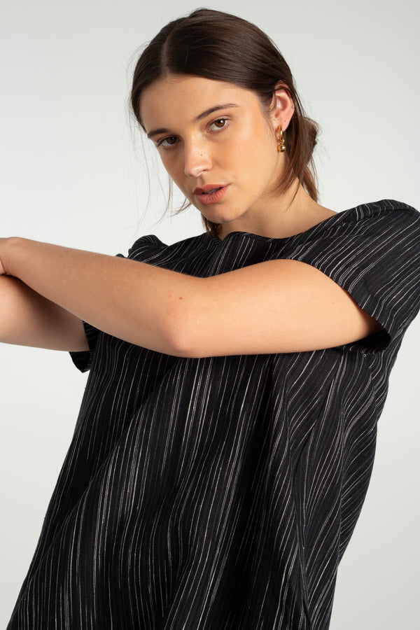 PAINTING DRESS | BLACK STRIPE