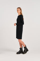 LEVEL DRESS | BLACK MERINO
