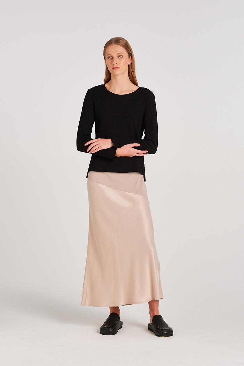 SPLIT ENDS LS | BLACK MERINO